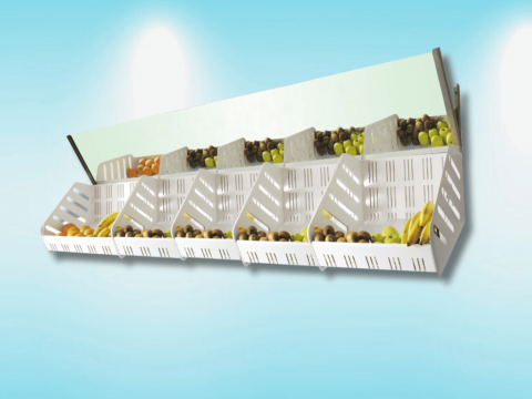Meuble a fruits avec miroirs